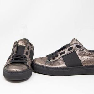 M. Gemi Metallic Black Sneakers